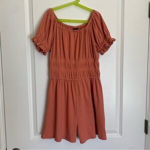 Art Class Short Sleeve Rust Romper - Girls XL (14-16)